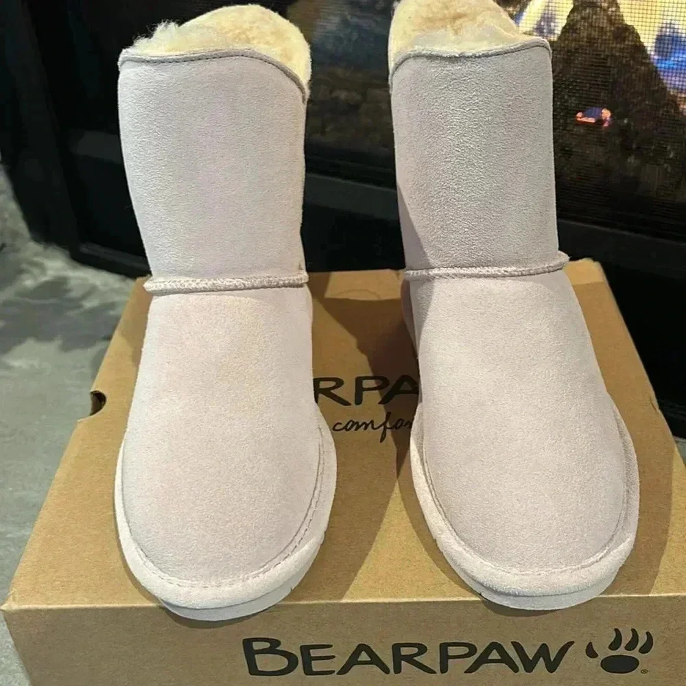 BEARPAW Rosaline Youth NeverWet Booties Suede,sheepskin,wool blend,TPR outsole - Picture 3 of 10